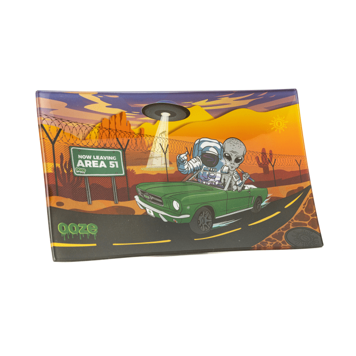 Ooze Shatter Resistant Glass Rolling Tray - Space Race - Tray