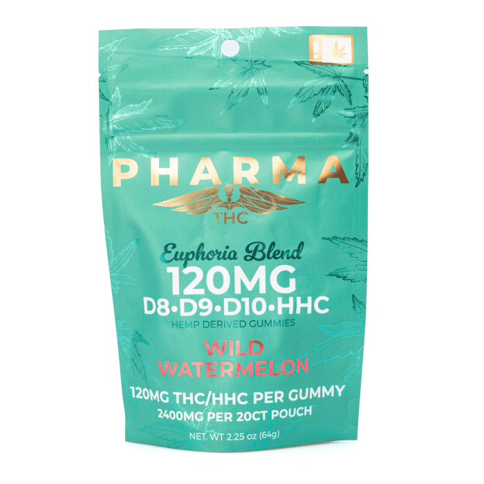 Pharma Euphoria Blend 120mg Gummies - Wild Watermelon - Bag Front