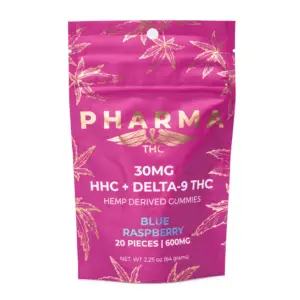 PharmaTHC HHC / Delta 9 THC Gummies - Blue Raspberry (400 mg Total HHC + 200 mg Total Delta 9 THC) - Image 3