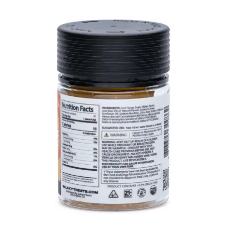 Galaxy Treats Delta 8 Delta 9 THCP Gummies - Tropical Kush - Bottle Back