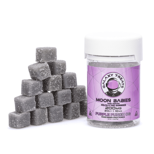 Galaxy Treats Moon Babies Delta-9-THC Gummies - Purple Punch (200 mg Total Delta-9-THC + 280 mg Total CBD) - Combo