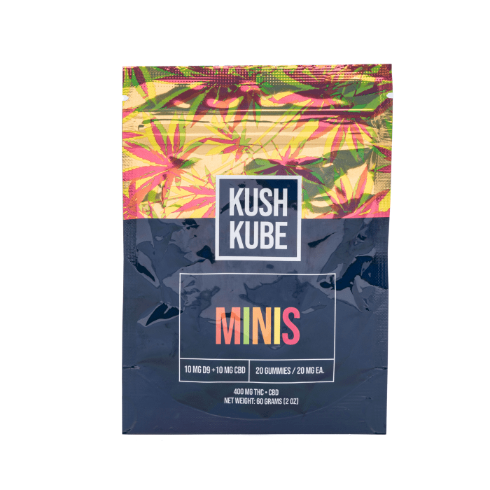 Kush Kube Minis (200 mg Total Delta-9-THC + 200 mg Total CBD) - Bag Front