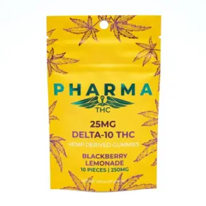 PharmaTHC Delta 10 THC Gummies - Blackberry Lemonade (250 mg Total Delta 10 THC) - bag front
