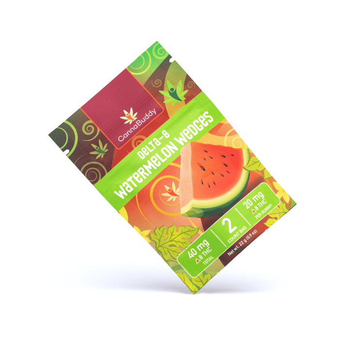CannaBuddy Delta-8 Watermelon Wedges (40 mg Total Delta-8-THC) - Bag Front
