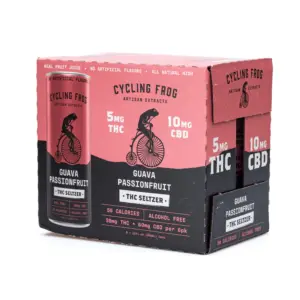 Cycling Frog THC + CBD Seltzer 6 Pack - Guava Passionfruit (30 mg Delta 9 THC + 60 mg CBD Total) - Image 5
