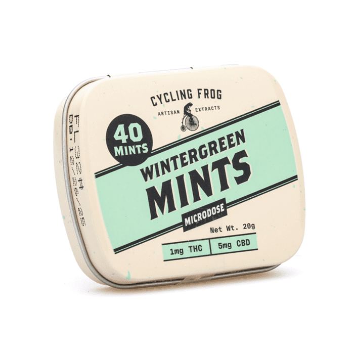 Cycling Frog Wintergreen Mints (40 mg Delta 9 THC + 200 mg CBD Total) - Box Front