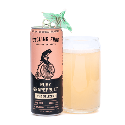Cycling Frog THC + CBD Seltzer 6 Pack - Ruby Grapefruit (30 mg Delta-9-THC + 60 mg CBD Total) - Can Combo