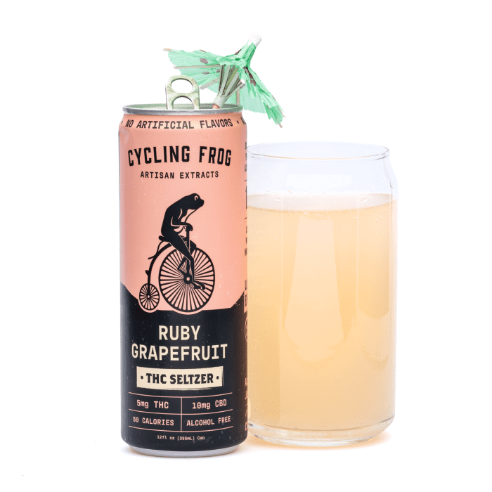 Cycling Frog THC + CBD Seltzer 6 Pack - Ruby Grapefruit (30 mg Delta-9-THC + 60 mg CBD Total) - Can Combo