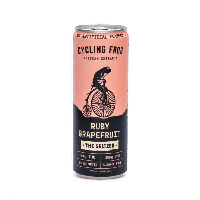 Cycling Frog THC + CBD Seltzer 6 Pack - Ruby Grapefruit (30 mg Delta-9-THC + 60 mg CBD Total) - Can Front