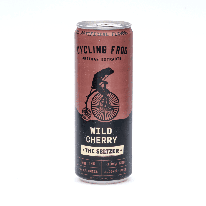 Cycling Frog THC + CBD Seltzer 6 Pack - Wild Cherry (30 mg Delta-9-THC + 60 mg CBD Total) - Can Front