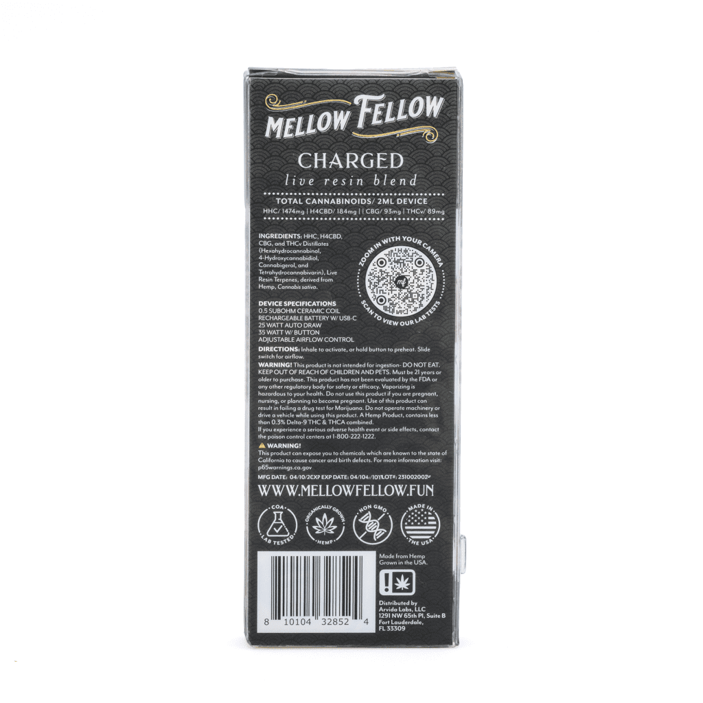 Shop Mellow Fellow Charged Blend Live Resin Disposable Vape 