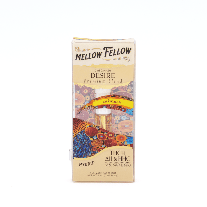 Mellow Fellow 2 gram Desire Blend Vape Cartridge - Mimosa - Box Front