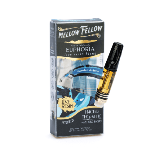 Mellow Fellow 2 gram Euphoria Blend Live Resin Vape Cartridge - Sundae Driver - Combo