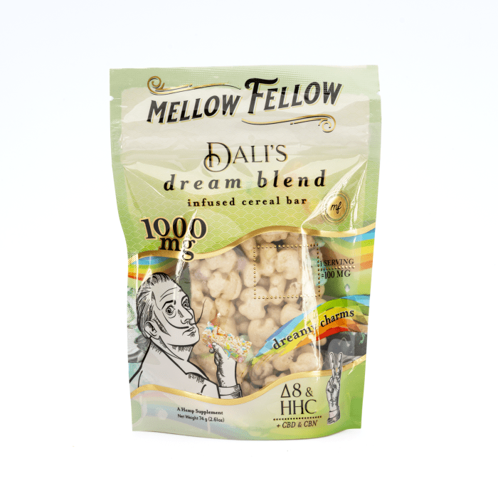 Mellow Fellow Dali's Dream Cereal Bar - Dreamy Charms (1000 mg Total Cannabinoids) - Bag Front