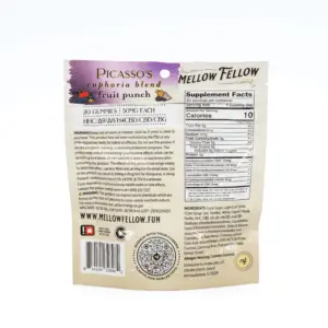 Mellow Fellow Euphoria Blend M-Fusion Gummies - Fruit Punch (1000 mg Total Cannabinoids) - Bag Back