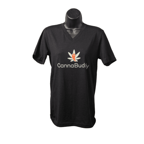 CannaBuddy T-Shirt - Unisex - V-Neck - Black