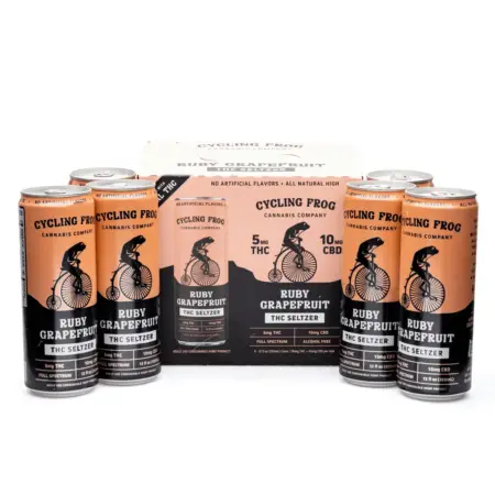 Cycling Frog THC + CBD Seltzer 6 Pack – Ruby Grapefruit (30 mg Delta 9 THC + 60 mg CBD Total) - can group
