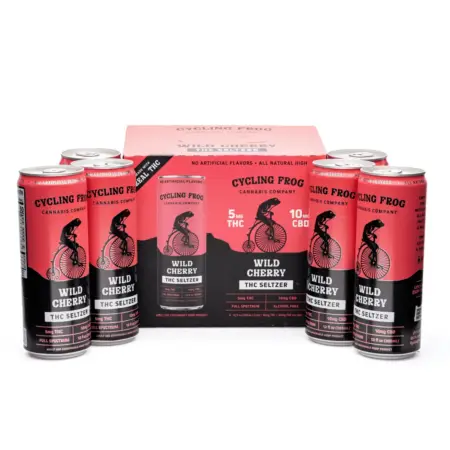 Cycling Frog THC + CBD Seltzer 6 Pack – Wild Cherry (30 mg Delta 9 THC + 60 mg CBD Total) - can group