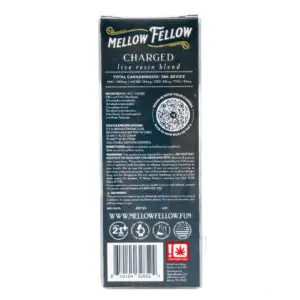 Mellow Fellow Charged Blend Live Resin Disposable Vape - Ghost Train Haze - box back