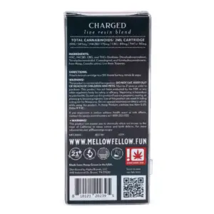 Mellow Fellow Charged Blend Live Resin Vape Cartridge - Wedding Crasher - box back
