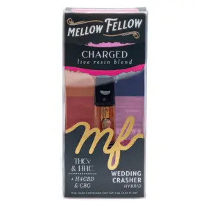 Mellow Fellow Charged Blend Live Resin Vape Cartridge - Wedding Crasher - box front