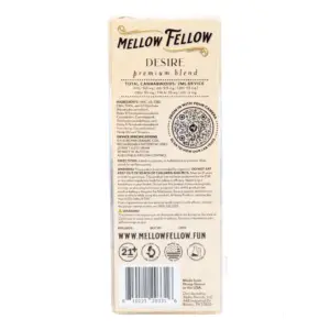 Mellow Fellow Desire Blend Disposable Vape - Acapulco Gold - box back