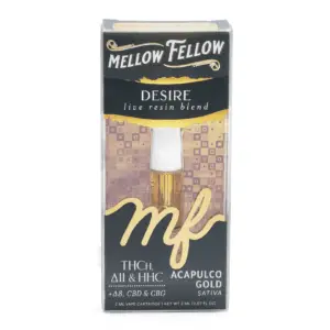 Mellow Fellow Desire Blend Live Resin Vape Cartridge - Acapulco Gold - Box Front