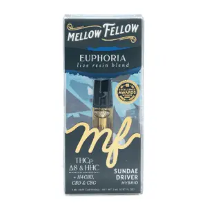Mellow Fellow Euphoria Blend Live Resin Vape Cartridge - Sundae Driver - Box Front