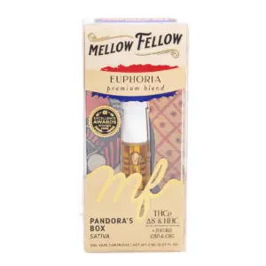 Mellow Fellow Euphoria Blend Vape Cartridge - Pandora's Box - Box Front