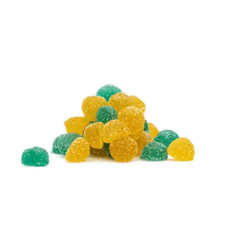 Urb Delta-8 Delta-9 Delta-10-THC Super Sour Gummies - Blue Razz and Lemon (750 mg Total cannabinoids) - Pile