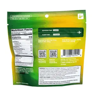 Urb Delta 9 THC Gummies - Kiwi Lemonade (350 mg Total Delta 9 THC) - bag back