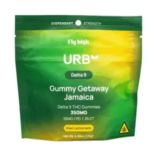 Urb Delta 9 THC Gummies - Kiwi Lemonade (350 mg Total Delta 9 THC) - bag front