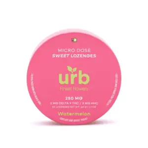 Urb Delta-9-THC HHC Lozenges - Watermelon (100 mg Delta-9-THC + 150 mg HHC Total) - Tin Front