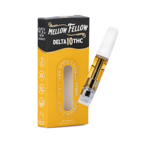 Mellow Fellow Delta 10 THC 1 gram Vape Cartridge - Pineapple Express - Combo