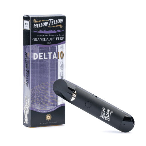 Mellow Fellow Delta 10 THC 2 gram Disposable Vape - Granddaddy Purp - Combo