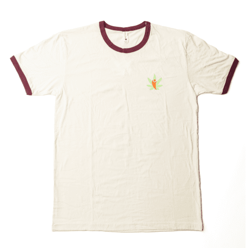 CannaBuddy T-Shirt - Unisex - Ringer - Tan - Front