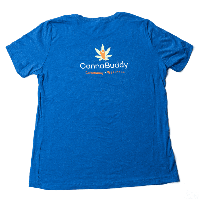 CannaBuddy T-Shirt - Women's - Crew Neck - Royal Blue - Back