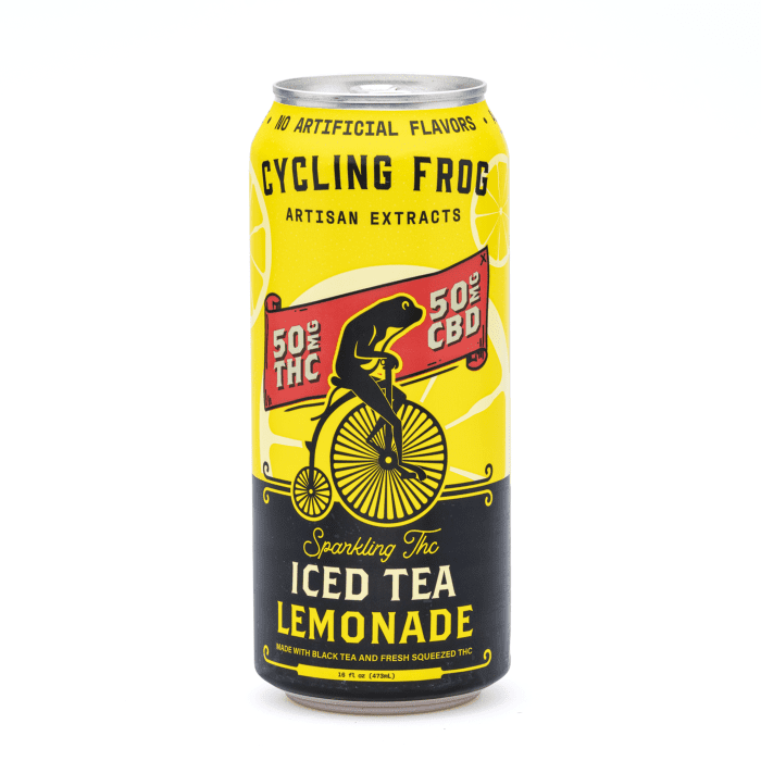 Cycling Frog High Potency THC + CBD Seltzer 4 Pack - Iced Tea Lemonade (200 mg Delta 9 THC - Can Front