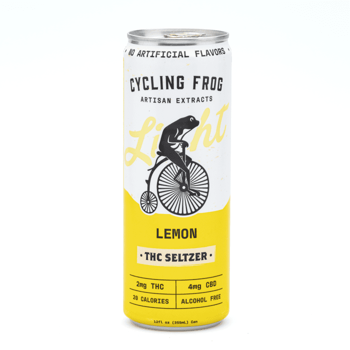 Cycling Frog THC + CBD Light Seltzer 6 Pack - Lemon (12 mg Delta 9 THC + 24 mg CBD Total) - Can Front