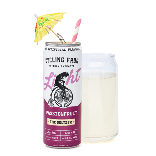 Cycling Frog THC + CBD Light Seltzer 6 Pack - Passionfruit (12 mg Delta 9 THC + 24 mg CBD - Can Combo