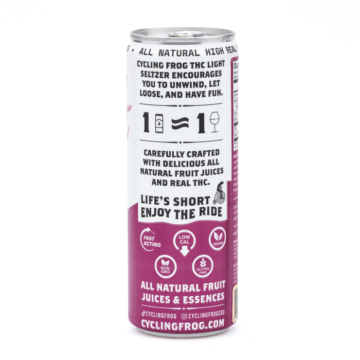Cycling Frog THC + CBD Light Seltzer 6 Pack - Passionfruit (12 mg Delta 9 THC + 24 mg CBD T - Can Back