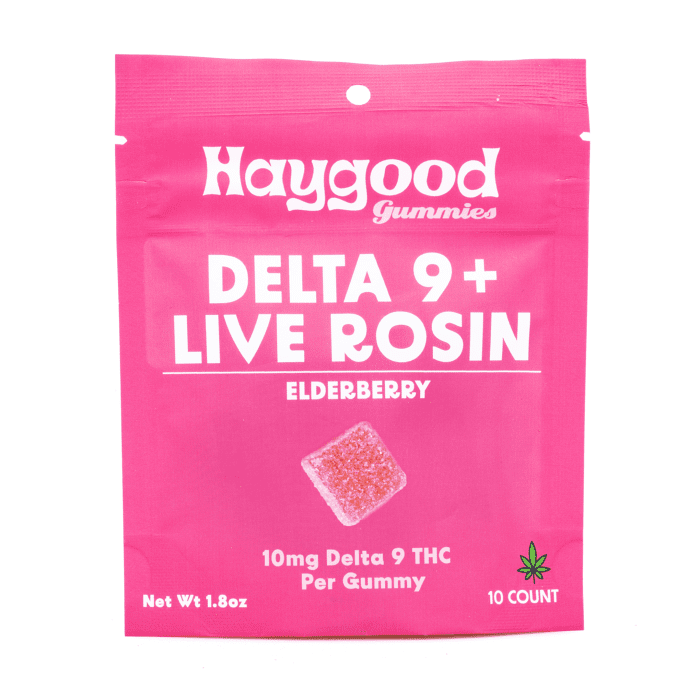 Haygood Delta 9 Live Rosin Gummies - Elderberry - Bag Front