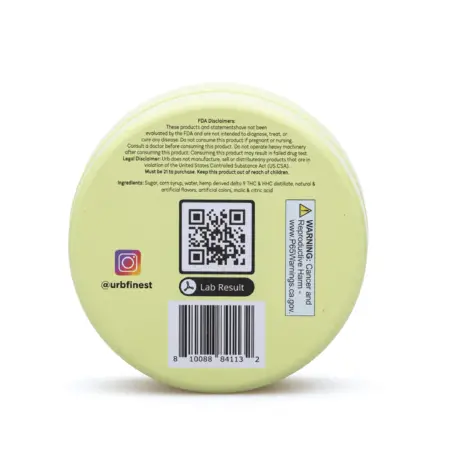 Urb Delta-9-THC HHC Lozenges - Kiwi (100 mg Delta-9-THC + 150 mg HHC Total) - Tin Back