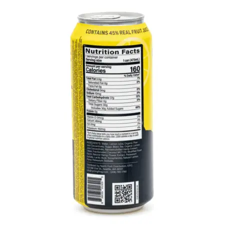 Cycling Frog High Potency THC + CBD Seltzer 4 Pack – Iced Tea Lemonade (200 mg Delta 9 THC + 200 mg CBD Total) - can back