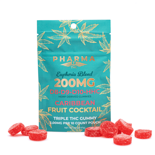 PharmaTHC Euphoria Blend Gummies - Caribbean Fruit Cocktail (2000 Total Cannabinoids) - Combo
