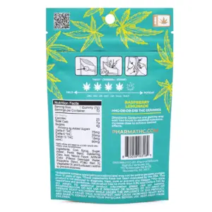 PharmaTHC Euphoria Blend Gummies - Raspberry Lemonade (2000 mg Total Cannabinoids) - Bag Back
