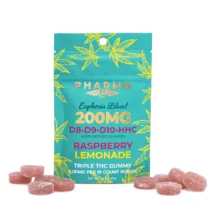 PharmaTHC Euphoria Blend Gummies - Raspberry Lemonade (2000 mg Total Cannabinoids) - Combo