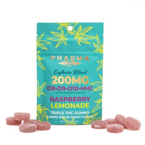 PharmaTHC Euphoria Blend Gummies - Raspberry Lemonade (2000 mg Total Cannabinoids) - Combo