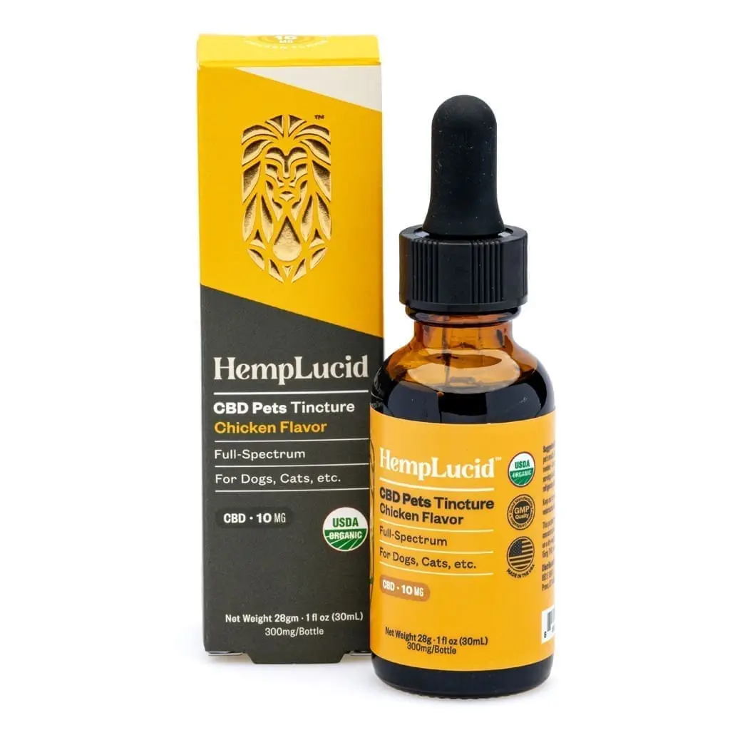 Shop Hemplucid Full Spectrum CBD Pet Tincture - Chicken (300 mg Total CBD)  Online