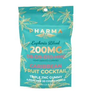 PharmaTHC Euphoria Blend Gummies - Caribbean Fruit Cocktail (4000 mg Total Cannabinoids) - Bag Front